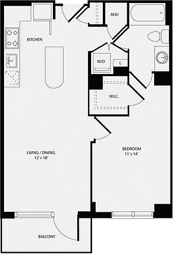 Floor plan 1 Bedroom B