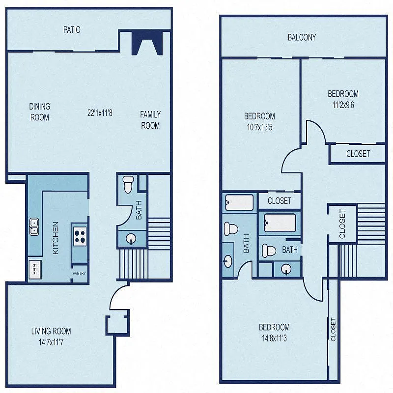 Floor plan C4 - 3BR Townhome