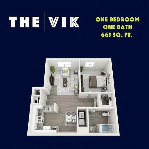 Floor plan 1Bed1Bath
