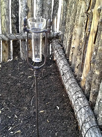 Rain gauge in the patio