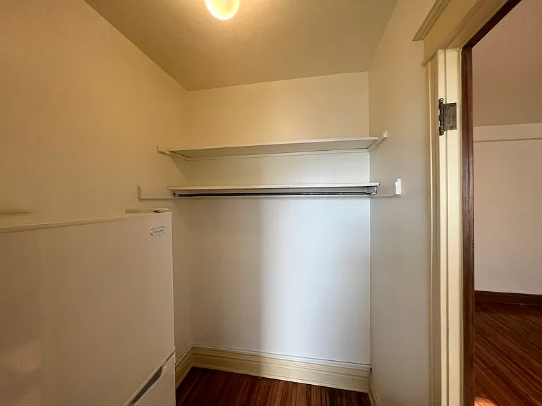 Storage in dressing room.