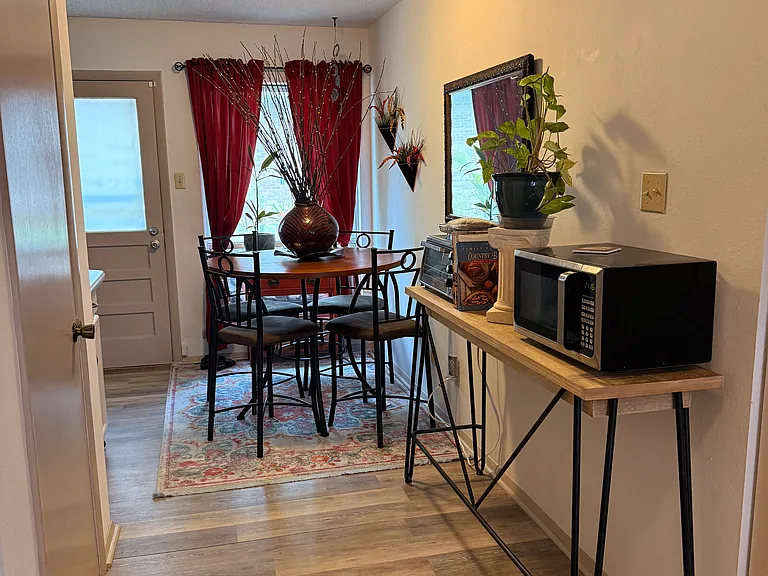 Kitchen space into dining area