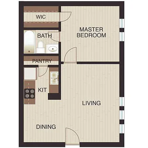 Floor plan One Bed