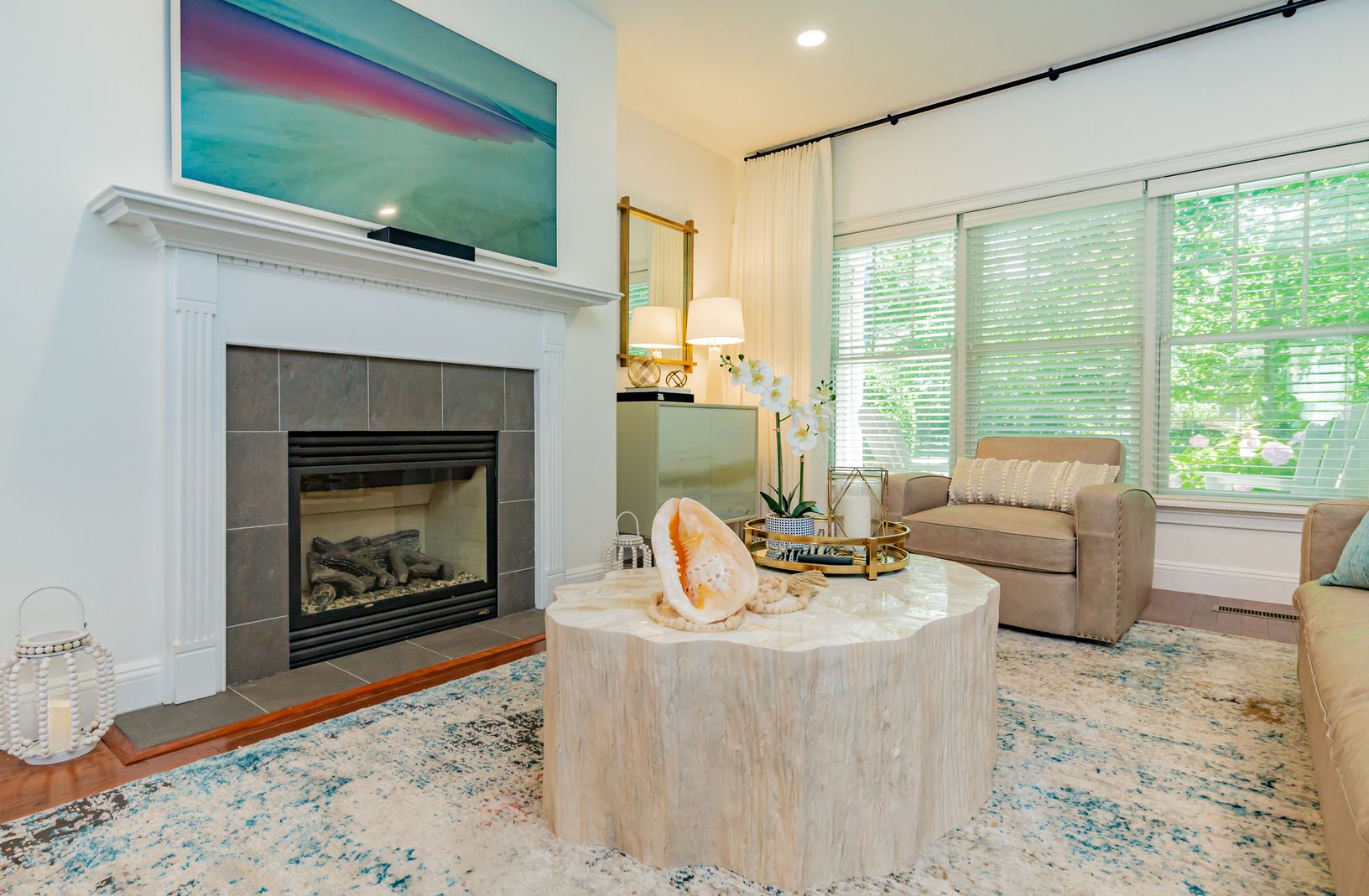  Living room fireplace