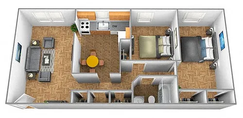 Floor plan 2 Bedroom 1 Bath - Morgan Park