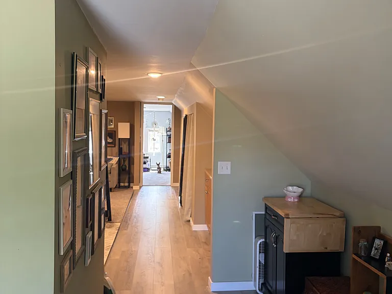 Entry area looking down to bedroom