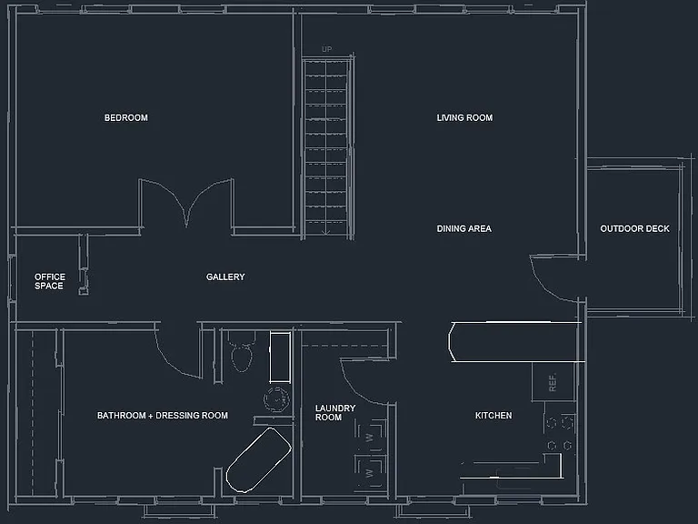 A clear floor plan outlining the home's layout and standout spaces.