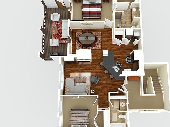 Dollhouse view of 6002 St. Moritz Dr, unit G