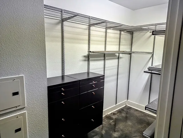 Closet has built in dresser