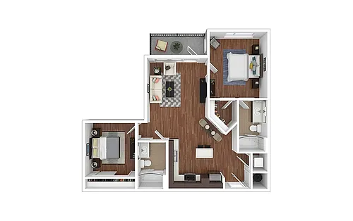Floor plan B1 - Renovated