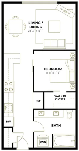Floor plan Open 1x1 B2
