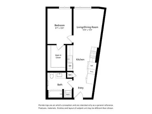 Floor plan Revel by Alta 1B-E