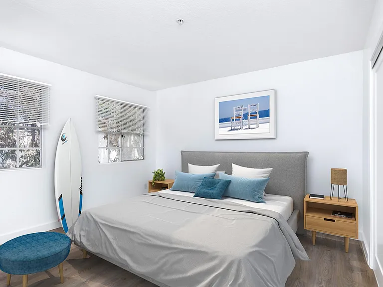 Bedroom with a view (virtual staging added)