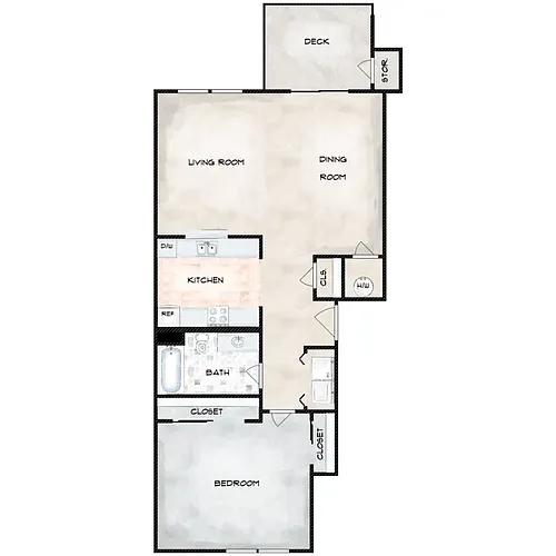 Floor plan 1x1 Standard Plan A