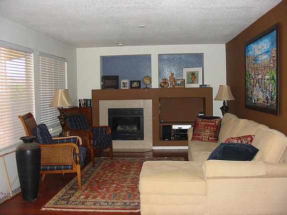 Cozy family room with gas fireplace