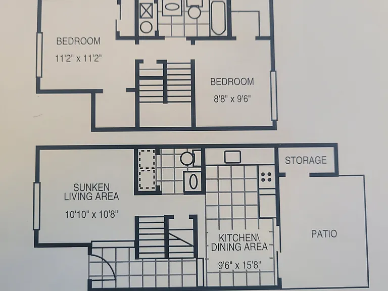Two bedrooms, one and one-half bath townhome- 830 sq ft