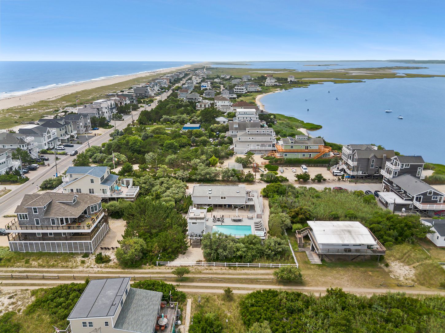 Aerial view access to Bay and Ocean from the property.
