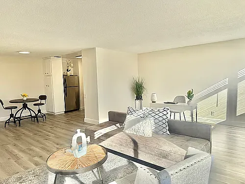 Large living room and kitchen