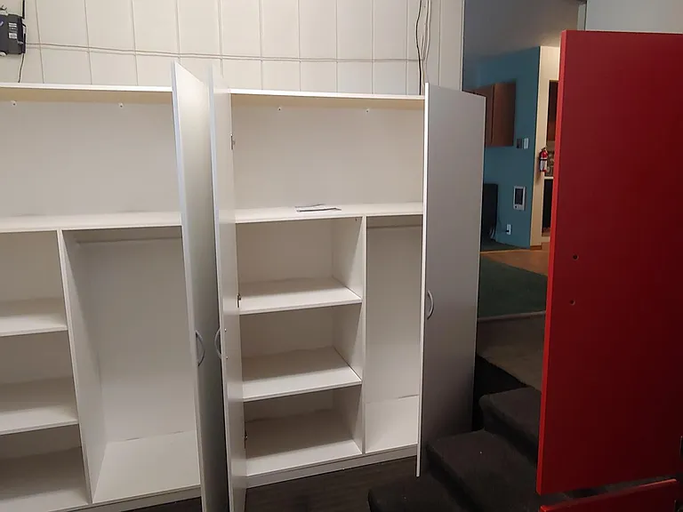 red cabinet is gone now