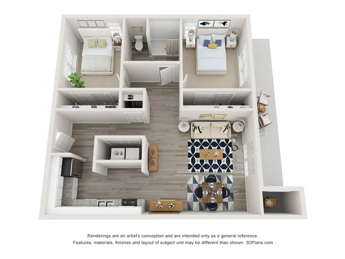 Floor plan 2 Bed 1 Bath Townhome