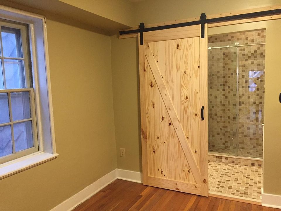 Cool sliding door to new bathroom