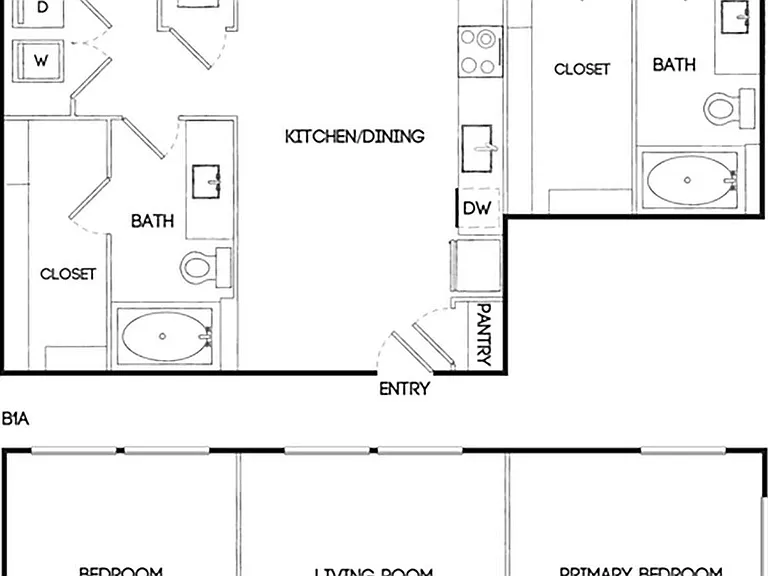 B1 | 2x2 | 1064 sf B1 | 2x2 | 1064 sf