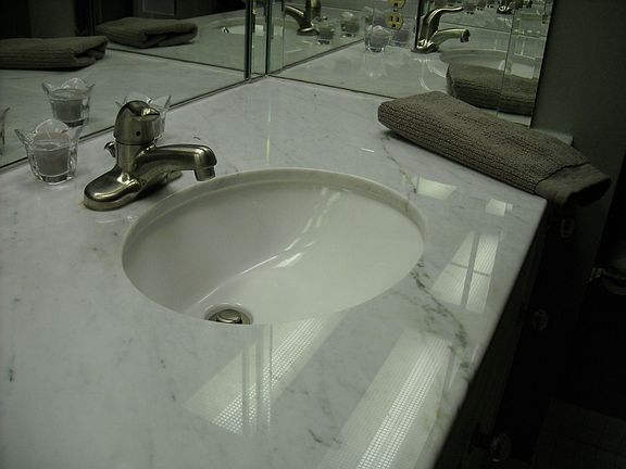 New Marble Countertops in both Baths