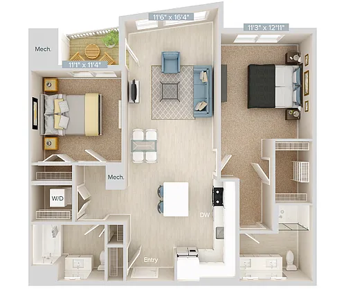 Floor plan B2U-1094-1150