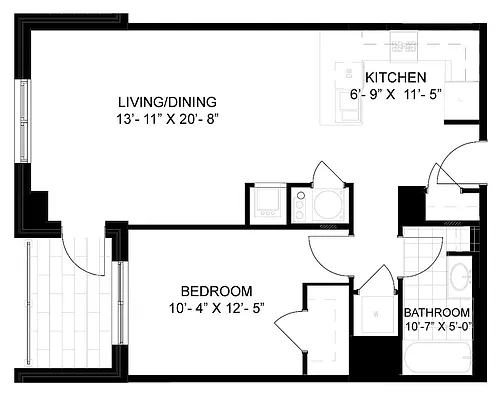 Floor plan 1 Bed/1 Bath-A07