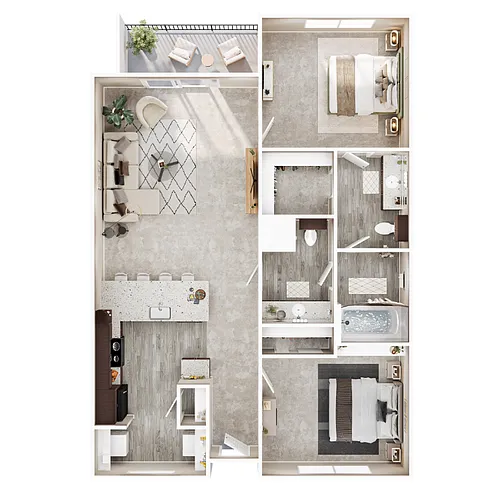 Floor plan 2 Bed 1.5 Bath