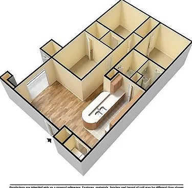 3D Unfurnished 3-Bedroom Floor Plan 3D Unfurnished 3-Bedroom Floor Plan