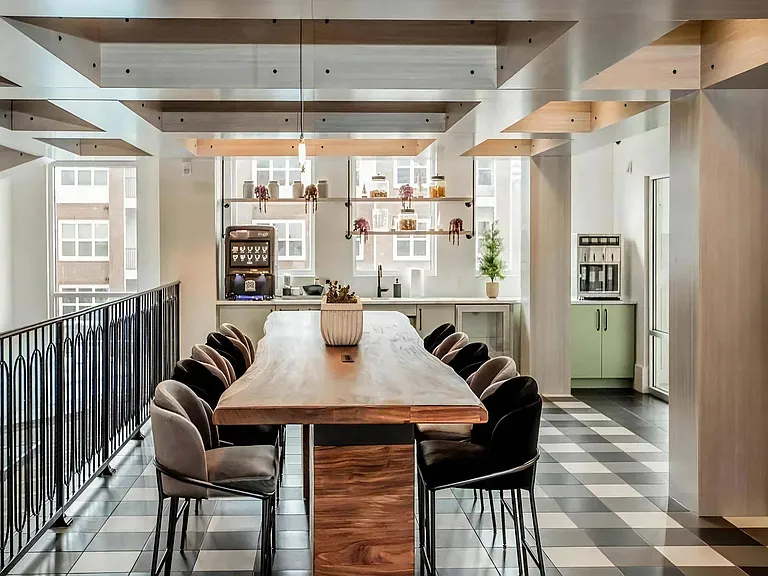 Loft with Large Table and Coffee Bar