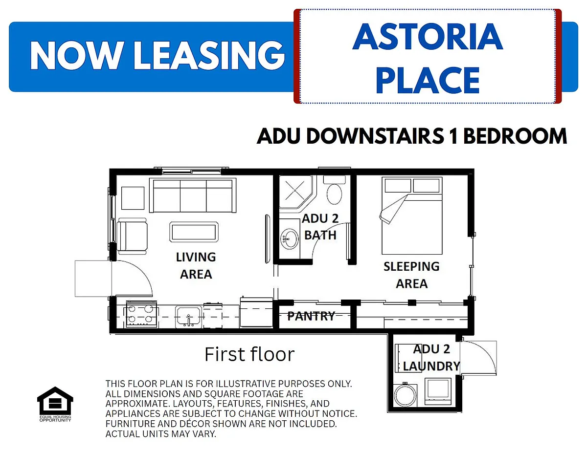 Floor plan ADU Downstairs 1 bedroom