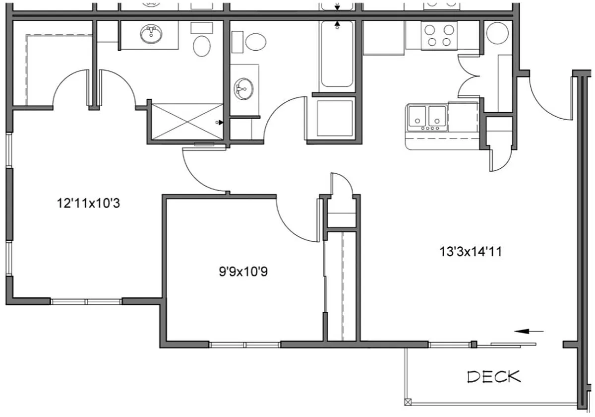 Floor plan 2 Bed 2 Bath H - Ash Creek