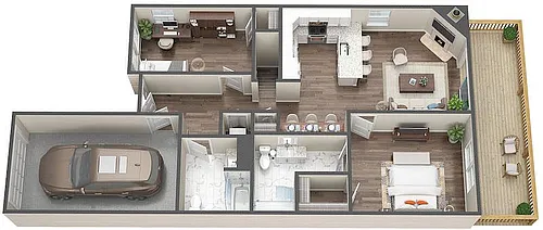 Floor plan 2 Bed, 2 Bath - Home