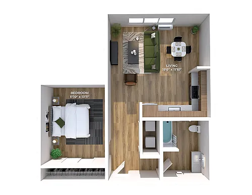 Floor plan One Bedroom A1