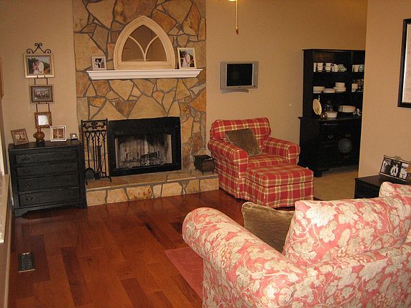 Hardwoods and real fireplace in great room
