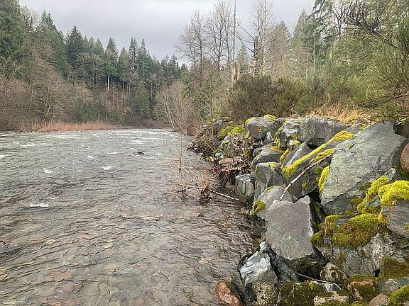 winter down river view