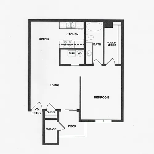 Floor plan One Bedroom/1 Bath