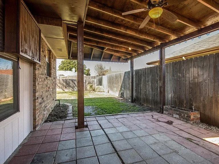 Covered patio, pre wired for TV.