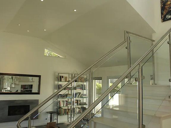 View of living room from staircase