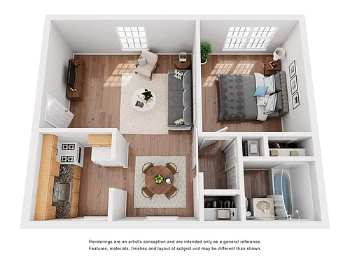 Floor plan 1Bed 1Bath