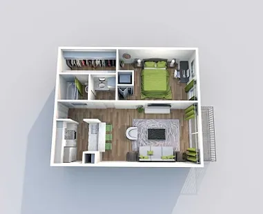Floor plan 1 Bedroom 1 Bathroom
