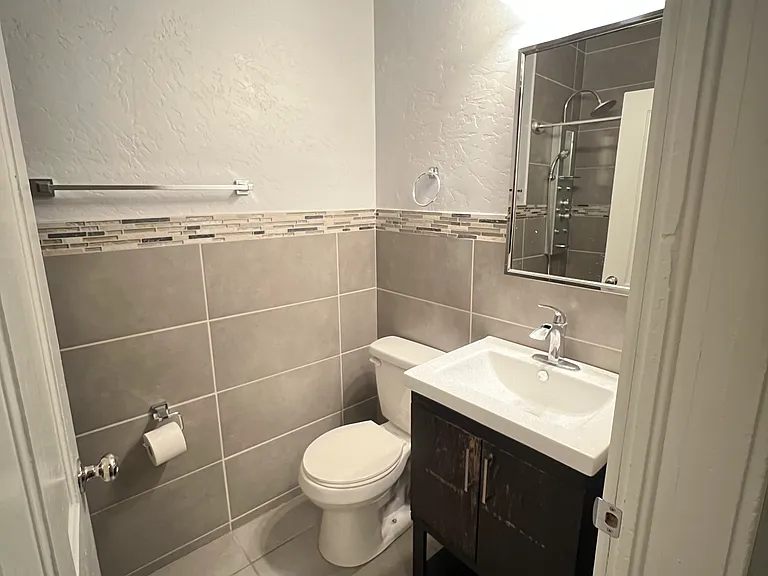 The master bathroom
