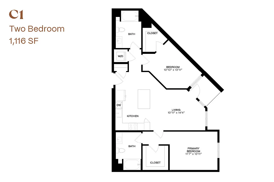 Floor plan Two Bedroom C1