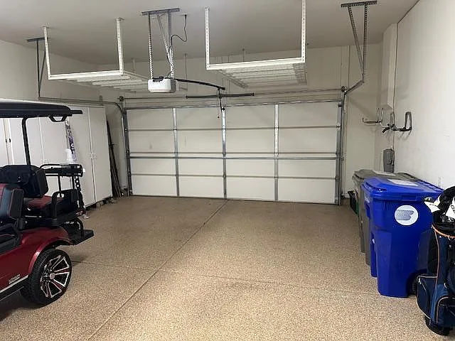 Garage with storge / epoxy flooring
