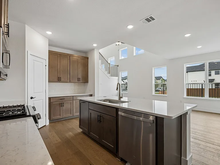 Kitchen with view of Park