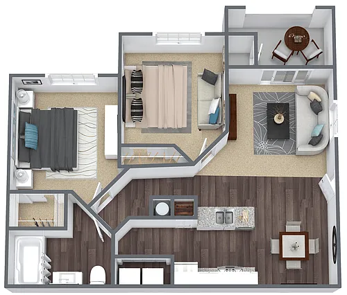 Floor plan B2: 2 Bed 1 Bath