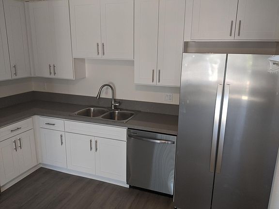 DOUBLE BASIN STAINLESS SINK W/ DISPOSAL, STAINLESS DISHWASHER and 36inch DOUBLE DOOR FRIDGE