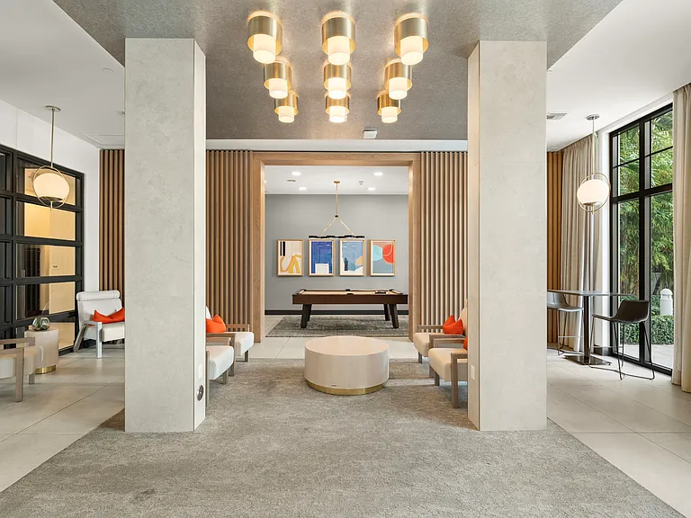 A sophisticated resident lounge, perfect setting for our curated resident events.